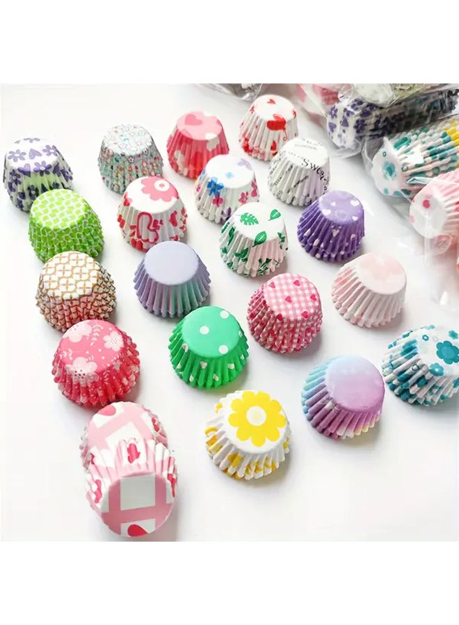 200pcs Mini 0 98inch Assorted Pattern Cupcake Liners Random Color Small Non Stick Baking Cups - Image 2